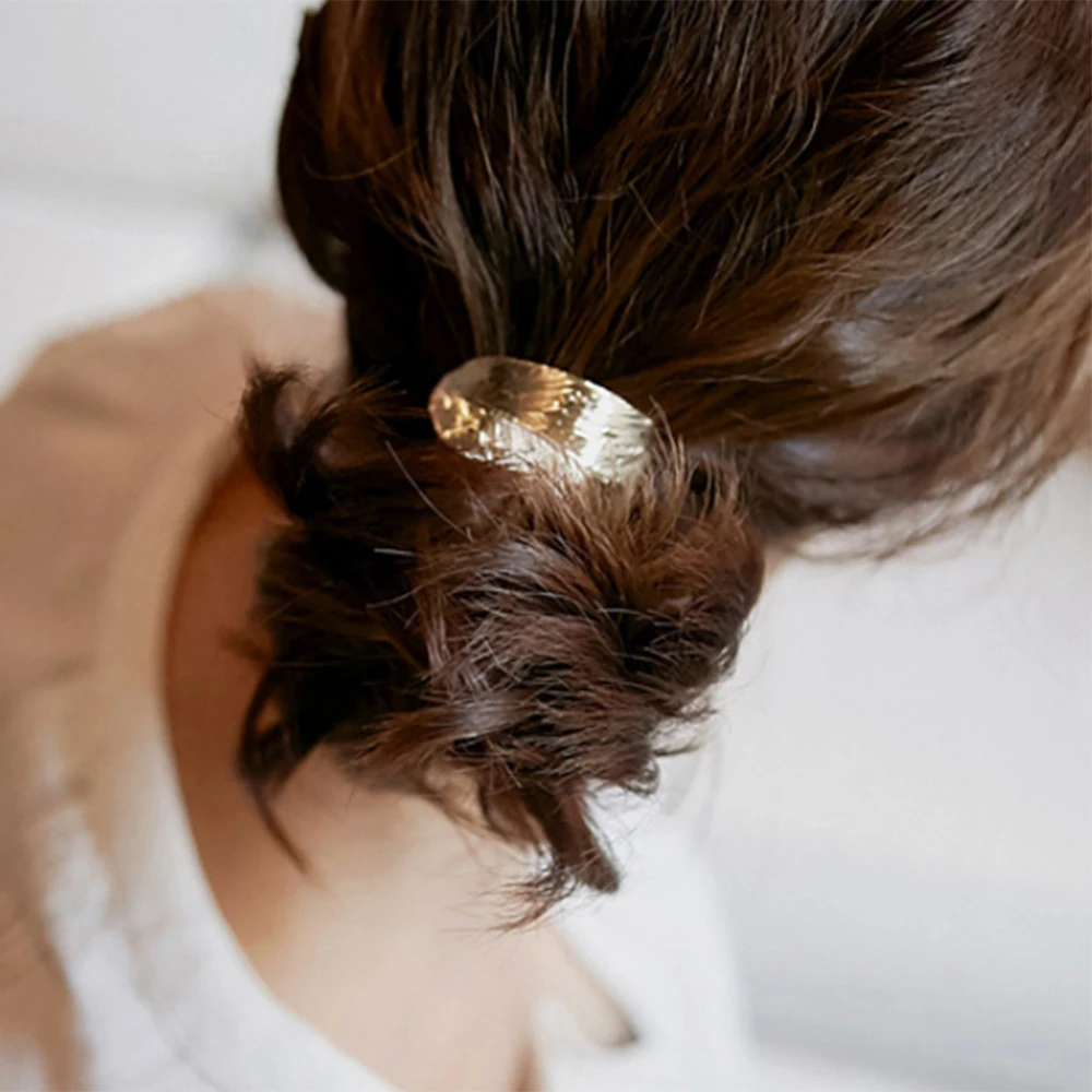 SobPai 2024 Fashion Hot Woman Leaf Hairband Rope with Elastic Ponytail Holder - Trendy Metal Hair Accessories for Party and Holiday - Image 2