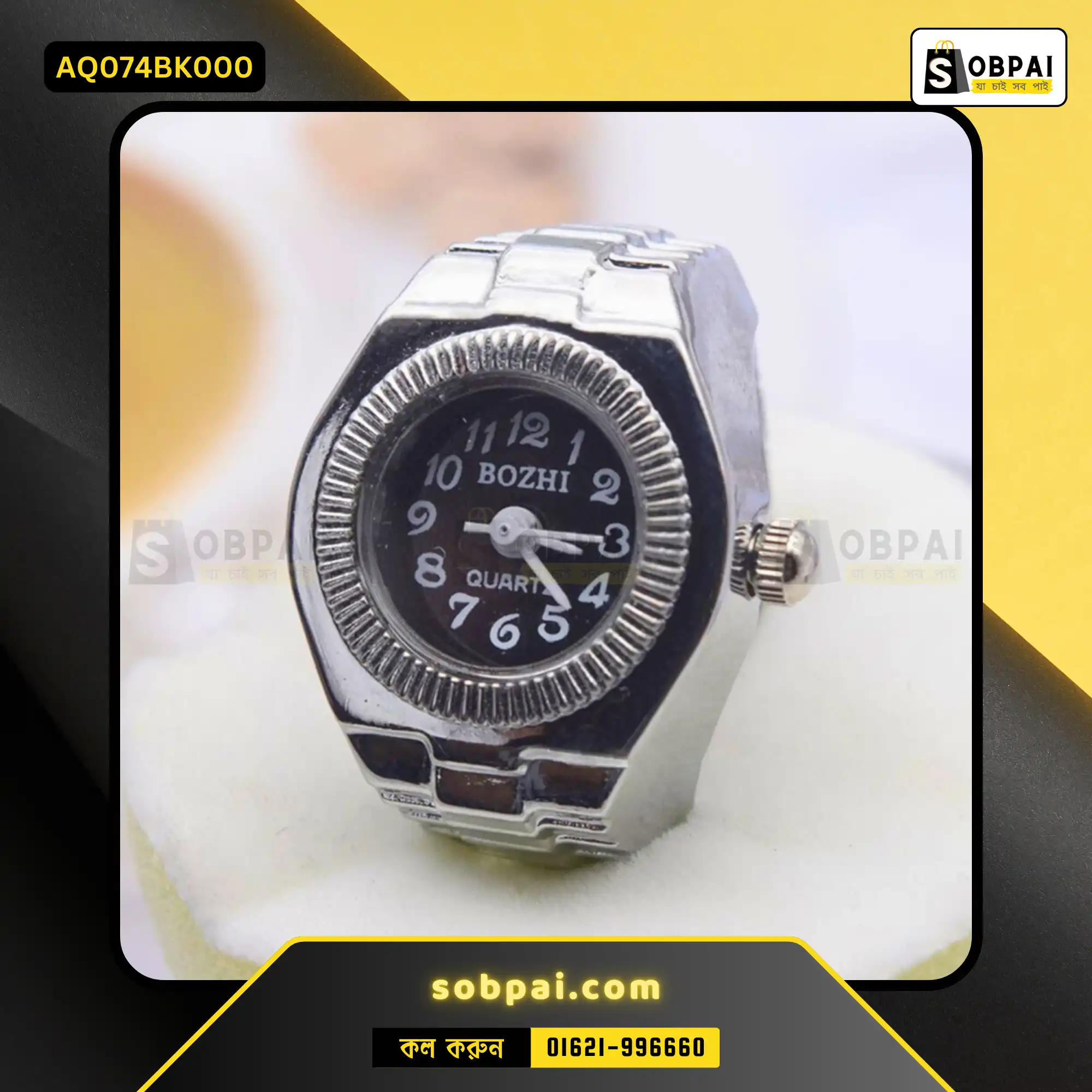 Unique Quartz Ring Watch for All - Round Black - Image 3