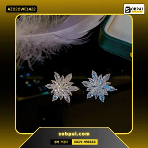 Luxury Crystal Flower Earrings for Women (White)