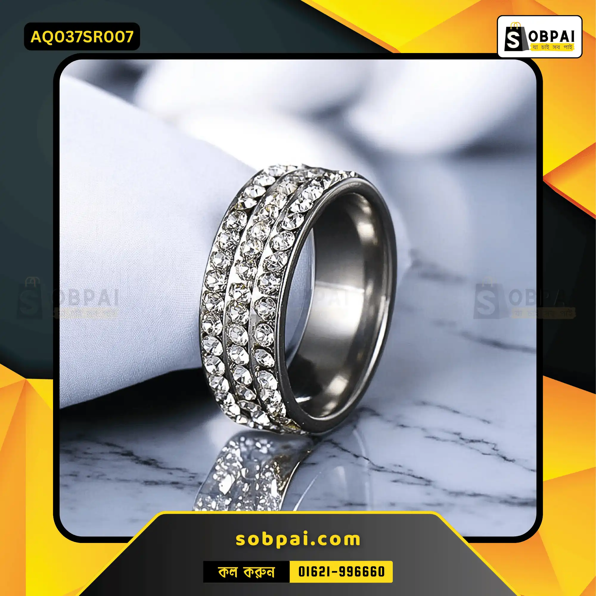 Elegant Crystal Rings for Women (Silver - 7) - Image 2