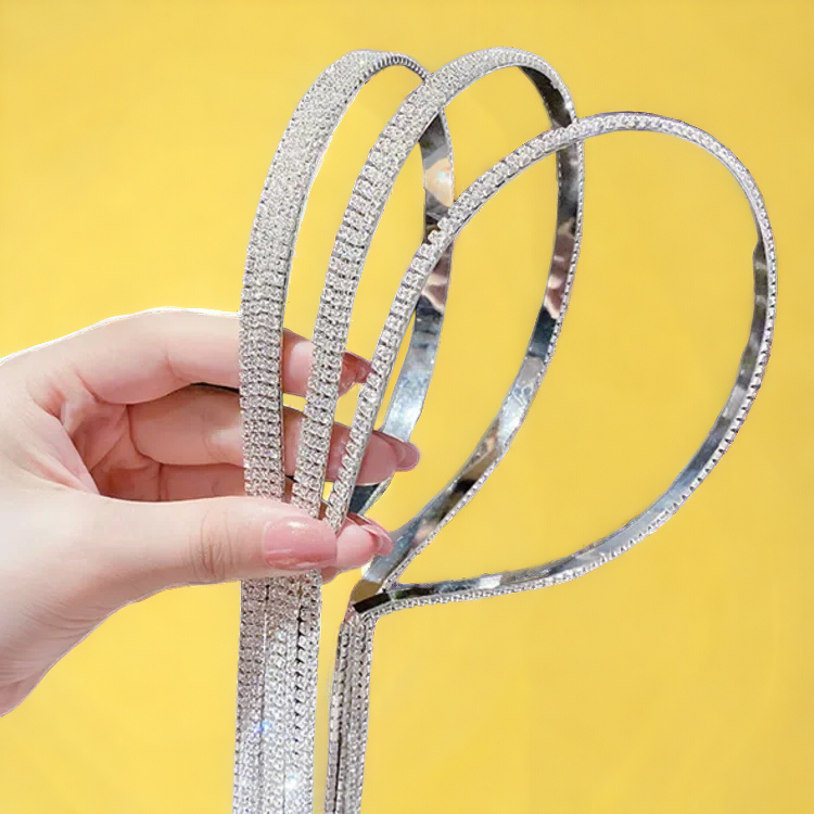 SobPai Luxury Rhinestone Hairbands for Women with Long Tassel Bow, Korean Crystal Headband for Wedding, Elegant Party Hair Accessories - S-1, S-2, S-3, S-4