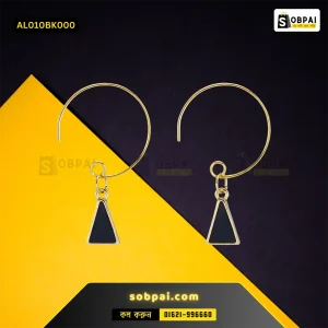 Simple Geometric Triangle Earrings for Women (Black)