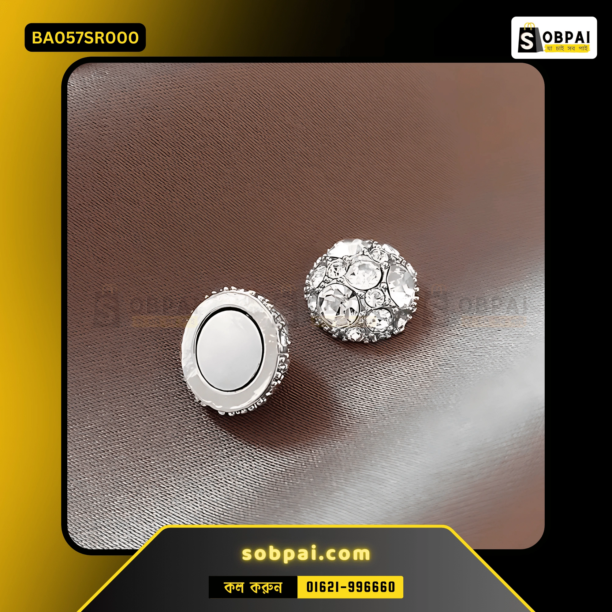 Magnetic Zircon Stud Earrings for Style (Silver) - Image 3