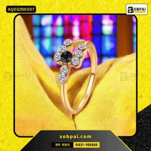 Stylish Zinc Alloy Crystal Wedding Rings (Black - 7)