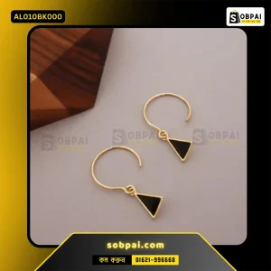 Simple Geometric Triangle Earrings for Women (Black)