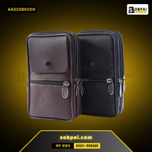 Portable PU Leather Men?s Waist Bag (CF + Chocolate)