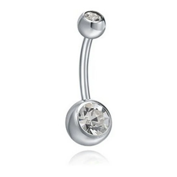 1Pcs/Set Women Round Floral Rhinestone Charm Belly Button Barbell Navel Ring - Stainless Steel Body Piercing Jewelry for Belly Dance, Party, Banquet, and Gifts - SobPai - Image 3