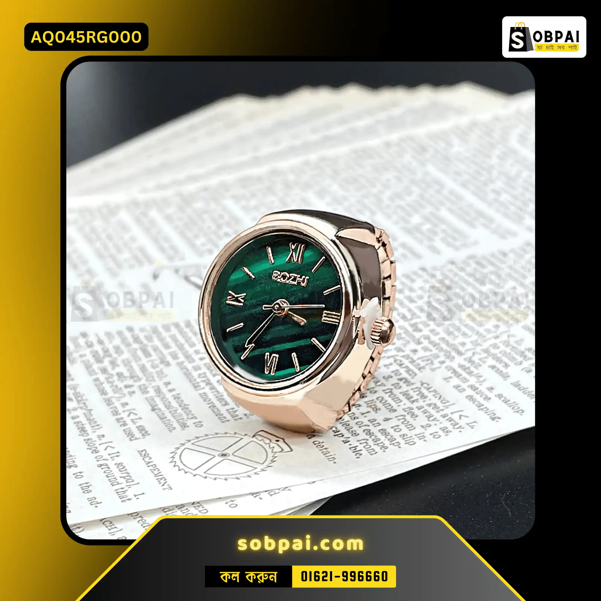 Stylish Vintage Ring Watch (Rose gold)