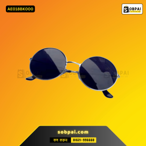 Retro Round Polarized Sunglasses for Men (Black)
