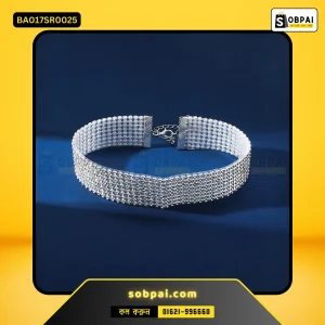 Punk Rhinestone Choker Necklace for Women (Silver)