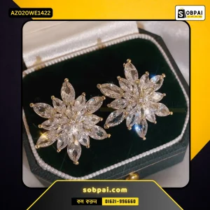 Luxury Crystal Flower Earrings for Women (White)