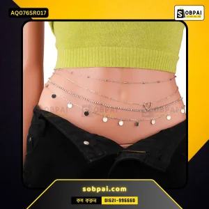 Elegant Multi-Layer Rhinestone Waist Chain- Silver