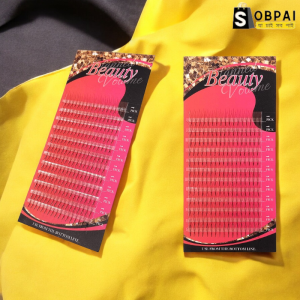 SobPai 3D Long Stem Premade Fan for Volume Extension 0.07 C Curl - 10mm Length, 100% Handmade Silk Eyelash Extensions