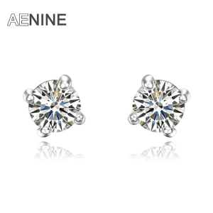 SobPai Classic Moissanite and Diamond Earrings, Fine Jewelry with Six-Prong Setting, Perfect Gift for Women and Girls, 3mm Moissanite, Durable and Corrosion-Resistant Nickel-Iron Alloy, Customizable Size