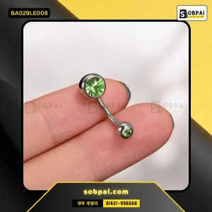 Bright Lime Rhinestone Belly Button Piercing