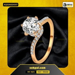 Elegant Zircon Crystal Ring for Women -Gold,7