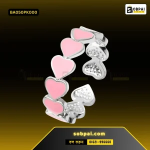 Trendy Vintage Love Heart Finger Ring (Pink)