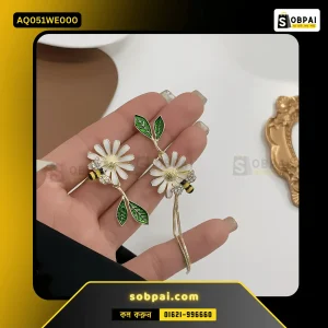 Trendy Daisy Tassel Earrings for Girls (White)
