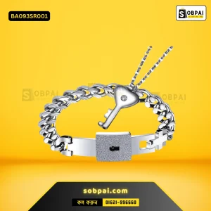 Romantic Couple Bracelet & Necklace Set ( Silver)