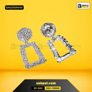 Vintage Geometric Drop Earrings for Women (Silver)