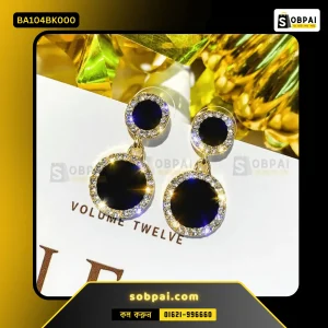 Black Rhinestone Drop Earrings