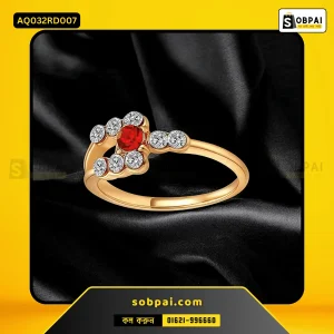 Stylish Zinc Alloy Crystal Wedding Rings (Red - 7)
