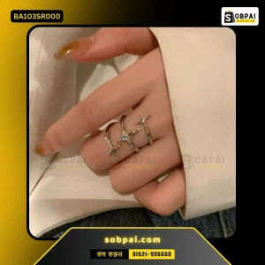 Irregular Zircon Star Party Ring (Resizable) - Silver