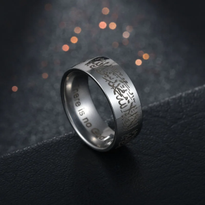 SobPai Stainless Steel Religious Unisex Ring - Size 10, Silver, Ideal for Birthday Gifts, Net Quantity 1