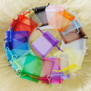 OYKZA Organza Bags by SobPai - 15x20cm Wedding Gift Drawstring Pouches in Ivory and Assorted Colors (Random Mix of Ivory, Orange, Black, White, Pink, Red, Turquoise, Dark Purple, Lt Purple, Dark Brown, Dark Green, Lime) - Ideal for Party Favors, Jewelry, and Special Occasions