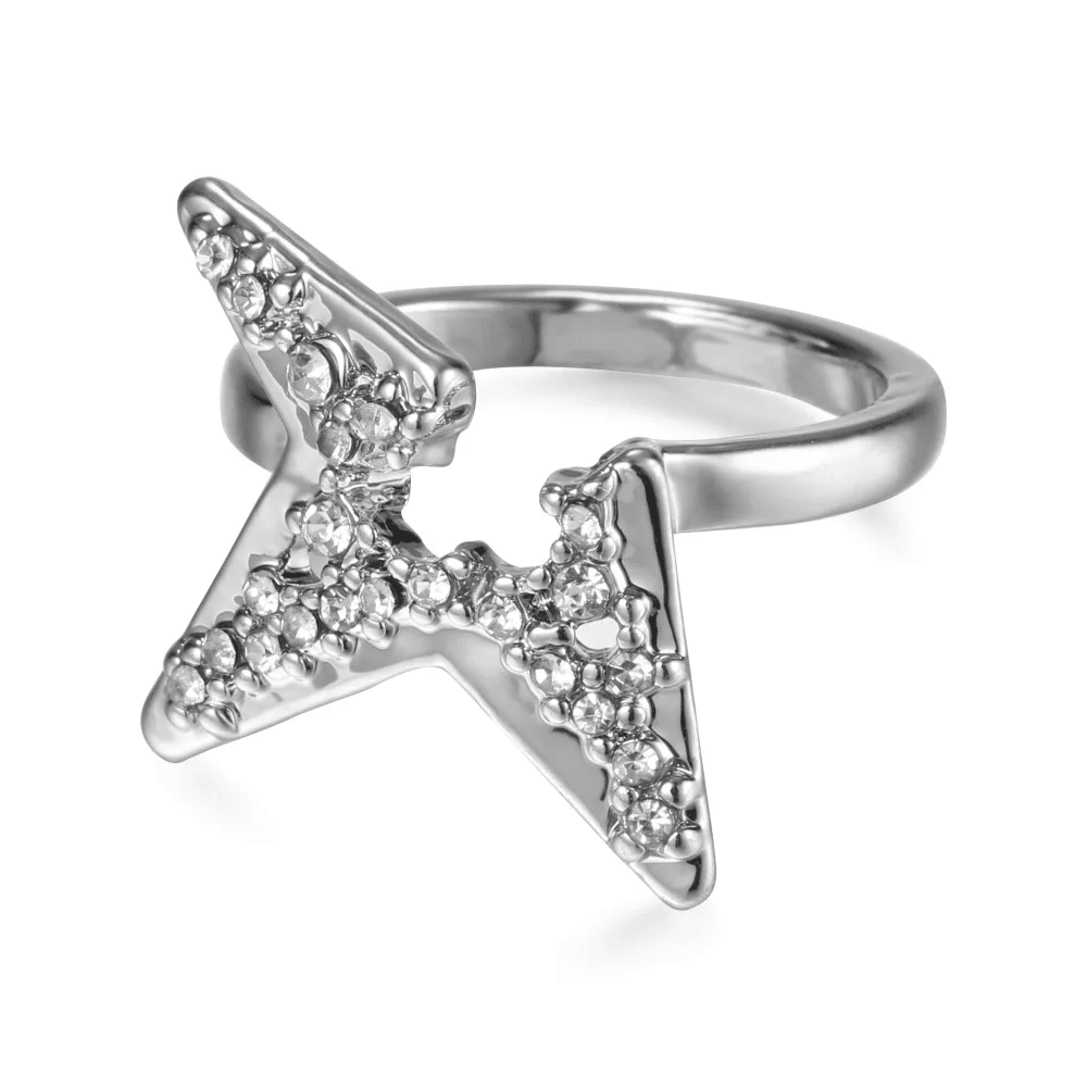 Elegant American Diamond Fancy Adjustable Finger Ring for Women - Ideal for Parties, Weddings, Engagements, and Bridal Wear - White Silver Color with Mossonite Zircon Stone - - Image 3