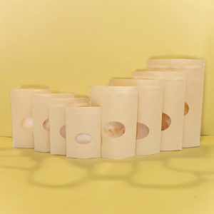 Hot 50pcs/lot Brown Zipper Kraft Paper Bags Oval Standup Gift Packaging Bags - Various Sizes for Coffee, Food, Candy, Party, and Wedding Gifts - Durable, Recyclable Ziplock Pouches by SobPai" (Copy)