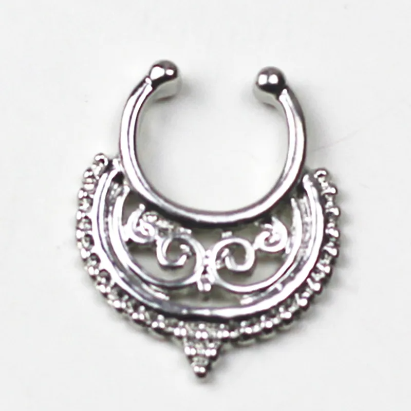 SobPai Silver Color Nose Ring Hoop - Trendy Faux Clip Rings Clicker for Women, Round Shape, Stainless Steel Acrylic Piercing Jewelry, Hypoallergenic and Versatile, No Actual Piercing Required - Image 3