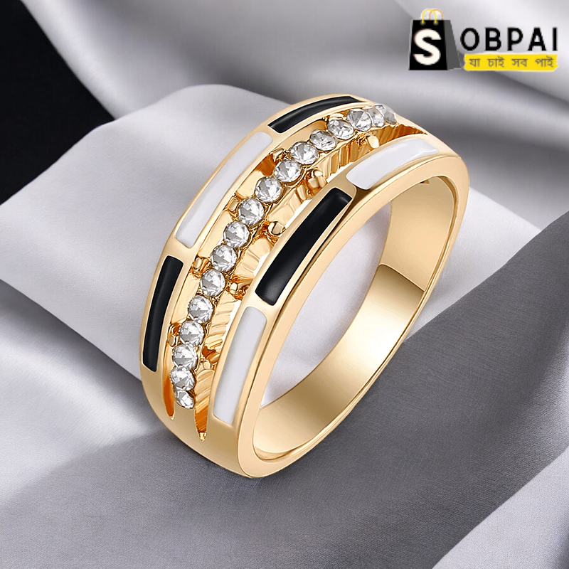 Cubic Zirconia Rings For Women - Geometry Strip Trendy Zinc Alloy Rings Jewelry Bijouterie Wholesale | SobPai - Image 3