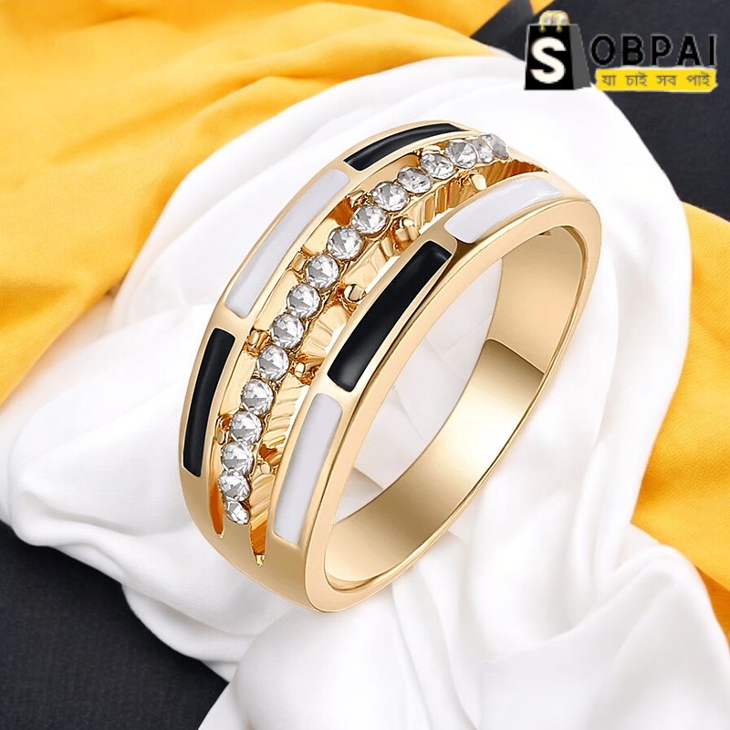 Cubic Zirconia Rings For Women - Geometry Strip Trendy Zinc Alloy Rings Jewelry Bijouterie Wholesale | SobPai - Image 2