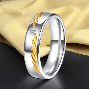 Stainless Steel Silver Wedding Ring - R248, 6mm Width, Round Pattern, Elegant and Durable, SobPai