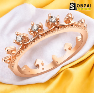 Elegant Crown Ring Wedding Jewelry for Women ? Rhinestone Silver Crown Ring for Engagement, Fashion Mode Wedding Ring Designs by SobPai