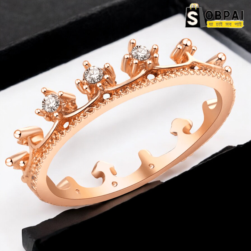 Elegant Crown Ring Wedding Jewelry for Women ? Rhinestone Silver Crown Ring for Engagement, Fashion Mode Wedding Ring Designs by SobPai - Image 2
