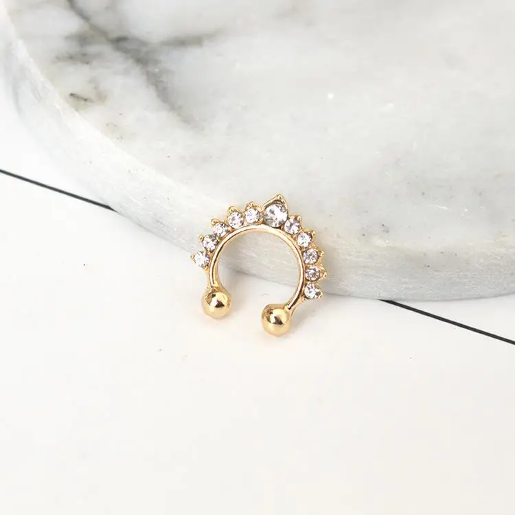 High-Grade Zircon Crystal False Nose Ring | Elegant Female Jewelry Wholesale | SobPai European and American Trade | Available in Gold, Silver, and Rose Gold - Image 3