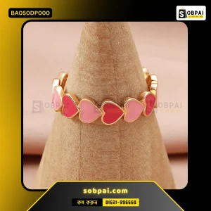 Trendy Vintage Love Heart Finger Ring (Dark Pink)