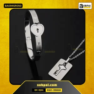 Romantic Stainless Steel Bracelet & Necklace Set (Silver)