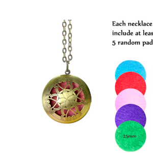 Vintage Yoga Pattern Carved Aromatherapy Essential Oil Diffuser Lockets Pendant Necklace for Sweater Necklace Christmas Gift - SobPai