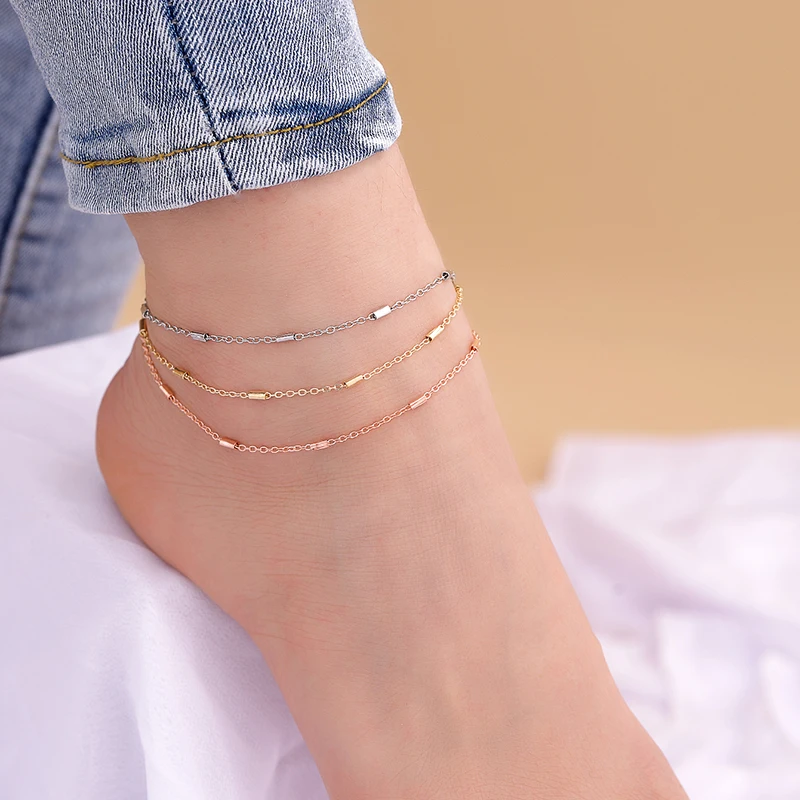 SobPai Multi-Layer Gold Plated Boho Beach Anklets for Women - Vintage Style Foot Jewelry - Summer Fashion Accessories with Various Metal Colors - Image 2