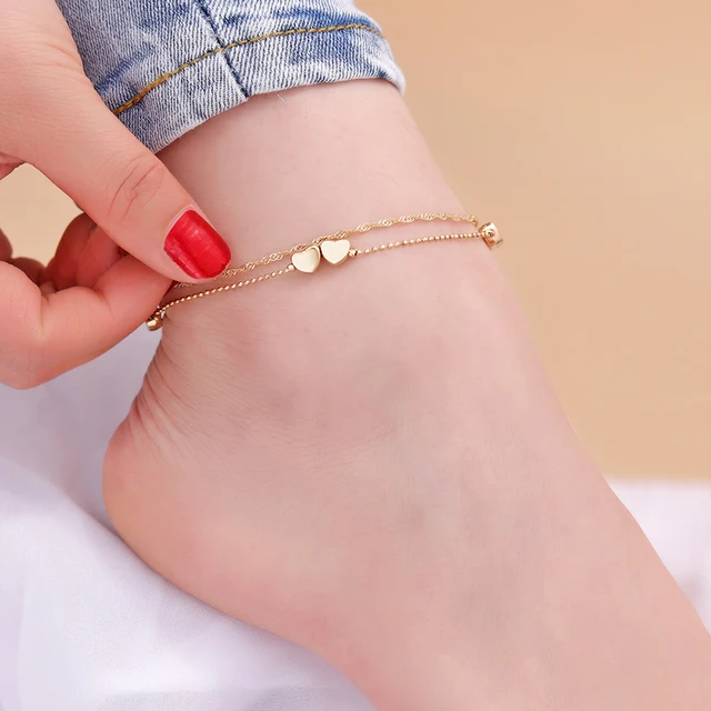 SobPai Multi-Layer Gold Plated Boho Beach Anklets for Women - Vintage Style Foot Jewelry - Summer Fashion Accessories with Various Metal Colors - Image 3