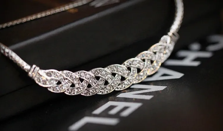 SobPai Women's Fashion Crystal Chain Choker Necklace - Elegant Bohemia Water Drop Design, Silver Plated Zinc Alloy, Perfect for Parties, Weddings, Birthdays, Anniversaries, and Daily Wear - Available in Gold and Silver - Image 3