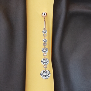 SobPai 1PCS Surgical Steel Belly Button Piercings Navel Earrings Crystal Rhinestone Body Jewelry for Women and Men