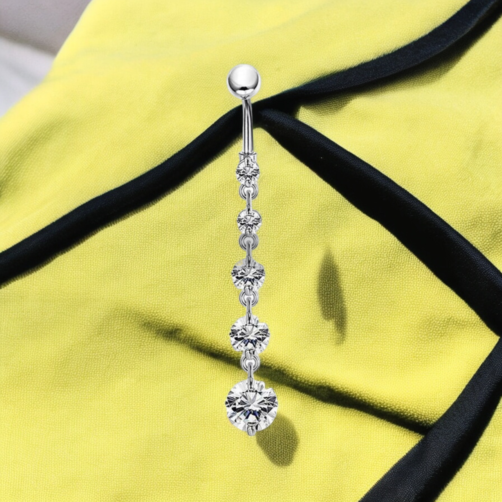 SobPai 1PCS Surgical Steel Belly Button Piercings Navel Earrings Crystal Rhinestone Body Jewelry for Women and Men