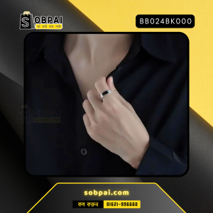 Sterling Silver Men's Ring side angle showing band details