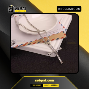 Crystal Jesus Men Cross Pendant Necklace – A powerful symbol of faith and strength