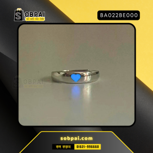Fashion Blue Pink Love Heart Luminous Couple Ring for Women Men